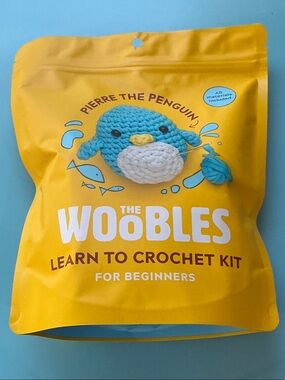 The Woobles Pierre the Penguin Learn to Crochet Kit - Yellow & Blue